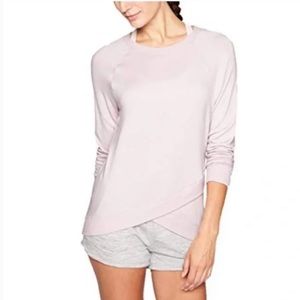 NEW Athleta Criss Cross Sweatshirt Pink Comfy Modal Size L